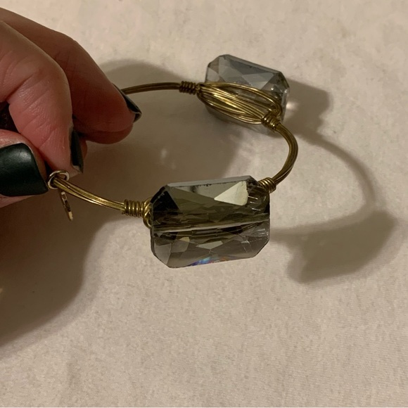 Bourbon and Boweties • gold bangle Smokey grey stones - Picture 6 of 7